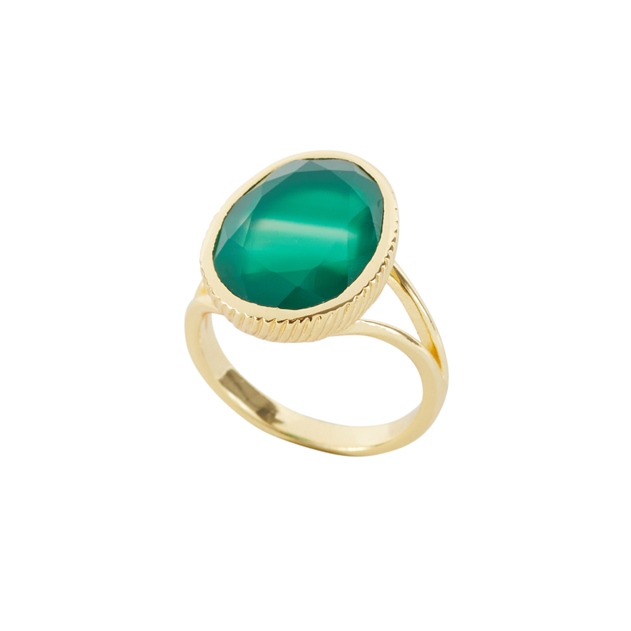 AYLA GREEN ONYX GOLD RING | 14ct Filled Gold