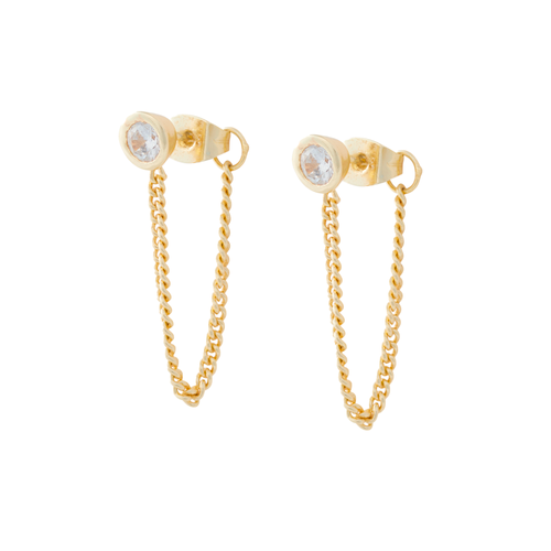 ANNA DIAMOND CHAIN EARRINGS | 14ct Filled Gold